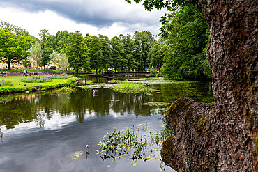 Pond in the Fiskars company town, Raseborg, Finland, Europe