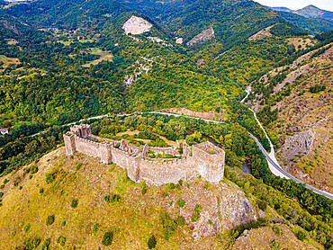 Aerial of the Maglic Castle, Kaljevo, Serbia, Europe