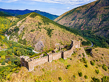 Aerial of the Maglic Castle, Kaljevo, Serbia, Europe