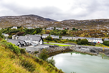 View over Tarbert, Isle of Harris, Outer Hebrides, Scotland, United Kingdom, Europe