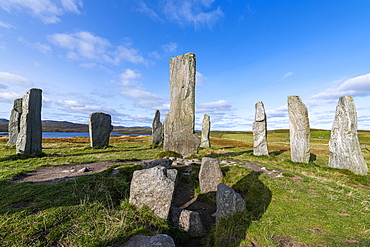 Callanish Stones, standing stones from the Neolithic era, Isle of Lewis, Outer Hebrides, Scotland, United Kingdom, Europe