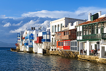 Little Venice, Horta, Mykonos, Cyclades, Greek Islands, Greece, Europe