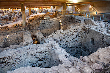 Prehistoric Town of Akrotiri, Santorini, Cyclades, Greek Islands, Greece, Europe