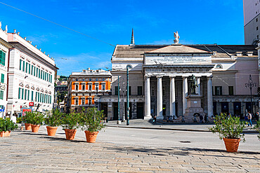 Theatre on Piazza De Ferrari, Genoa, Liguria, Italy, Europe