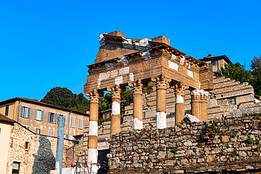 Old Roman Capitolium, Piazza del Foro, UNESCO World Heritage Site, Brescia, Lombardy, Italy, Europe