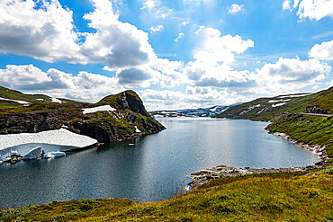 Glacial mountain lake near Skei, Vestland, Norway, Scandinavia, Europe