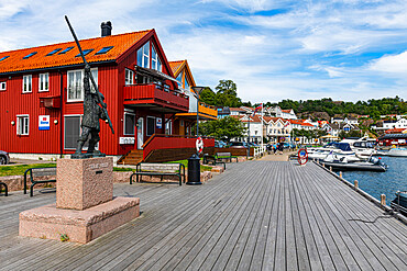 Harbour of the historic harbour town of Grimstad, Agder County, Norway, Scandinavia, Europe