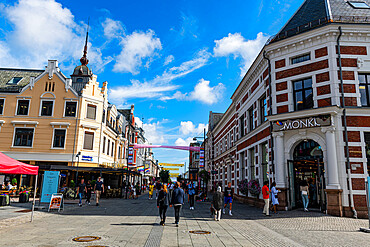 Pedestrian zone of Kristiansand, Agder County, Norway, Scandinavia, Europe