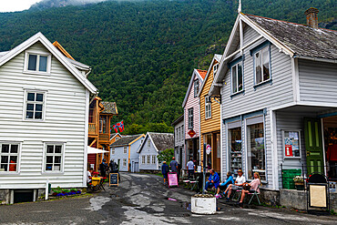 Historic houses in Laerdal, Vestland county, Norway, Scandinavia, Europe