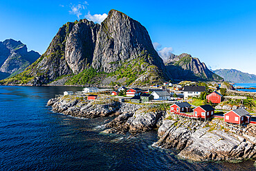 The harbour of Reine, Lofoten, Nordland, Norway, Scandinavia, Europe