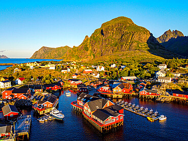 Aerial of A, Lofoten, Nordland, Norway, Scandinavia, Europe