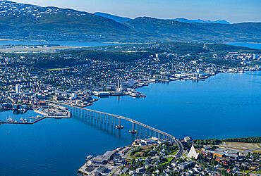 View over Tromso from Fjellstua, Tromso, Norway, Scandinavia, Europe