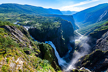 Voringvossen waterfall, Eidfjord, Norway, Scandinavia, Europe