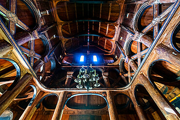 Interior of the Hopperstad Stave Church, Vikoyri, Norway, Scandinavia, Europe