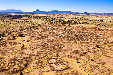 Aerial of the former Tuareg capital of Agadez, Air Mountains, Niger, Africa