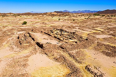 Aerial of the former Tuareg capital of Agadez, Air Mountains, Niger, Africa