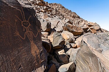 Prehistoric rock carvings, Arakao, Tenere Desert, Sahara, Niger, Africa