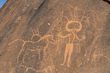 Prehistoric rock carvings, Arakao, Tenere Desert, Sahara, Niger, Africa