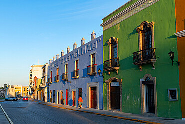 Colonial buildings, the historic fortified town of Campeche, UNESCO World Heritage Site, Campeche, Mexico, North America