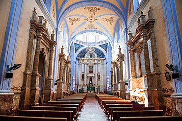 Interior of Santiago de Jalpan, UNESCO World Heritage Site, Franciscan Missions in the Sierra Gorda of Queretaro, Mexico, North America