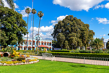 Beautiful town square of Santa Maria del Tule, Oaxaca, Mexico, North America