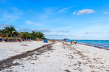 White sand beach in Tulum, Quintana Roo, Mexico, North America