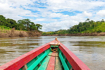 Boat on the Usumacinta River, Chiapas, Mexico, North America