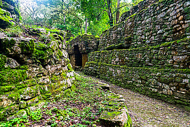 Archaeological Maya site of Yaxchilan in the jungle of Chiapas, Mexico, North America