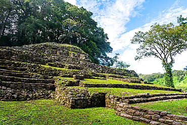 Archaeological Maya site of Yaxchilan in the jungle of Chiapas, Mexico, North America