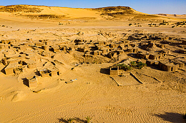 Aerials of the salt mines of Fachi, Tenere desert, Niger, West Africa, Africa