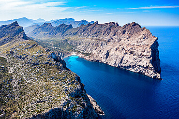 Aerial of the Cap de Formentor, Mallorca, Balearic Islands, Spain, Mediterranean, Europe