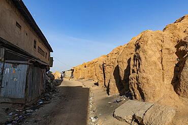 Old sandstone wall, Kano, Kano state, Nigeria, West Africa, Africa