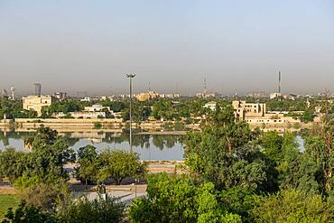 View over the Tigris River and the Green Zone, Baghdad, Iraq, Middle East