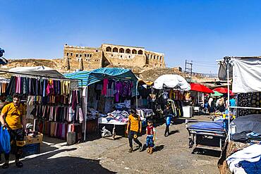 Market below Kirkuk citadel, Kirkuk, Iraq, Middle East