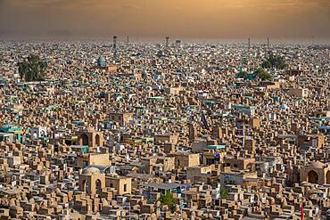 View over Wadi Al-Salam (Valley of Peace) Cemetery, Najaf, Iraq, Middle East