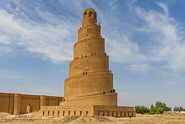 Spiral minaret of the Great Mosque of Samarra, UNESCO World Heritage Site, Samarra, Iraq, Middle East