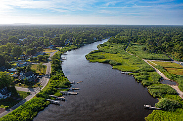 Aerial of Mastic Beach, Long Island, United States of America, North America