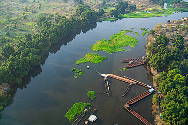 Aerial of the White Nile, Juba, South Sudan, Africa