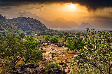 Traditional village huts of the Laarim tribe, Boya Hills, Eastern Equatoria, South Sudan, Africa