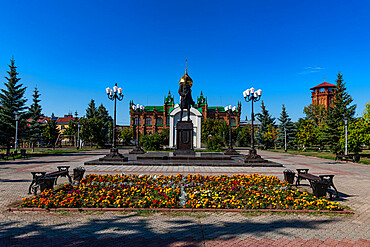 Town square of Buzuluk, Oblast Orenburg, Russia, Europe