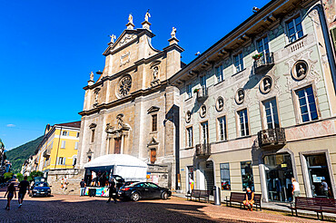 Downtown Bellinzona, UNESCO World Heritage Site, Three Castles of Bellinzona, Ticino, Switzerland, Europe