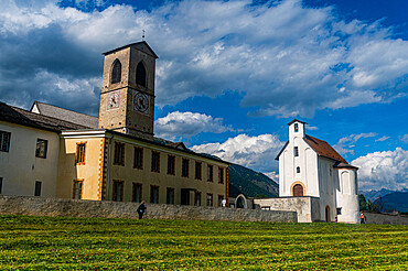 The Benedictine Convent of St. John in Mustair, UNESCO World Heritage Site, Swiss Alps, Switzerland, Europe