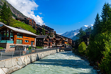 The mountain town of Zermatt, Valais, Switzerland, Europe