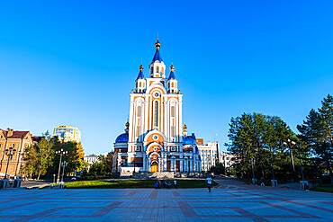 Uspensky Cathedral of the Ascension on Komsomol Square, Khabarovsk, Khabarovsk Krai, Russia, Eurasia