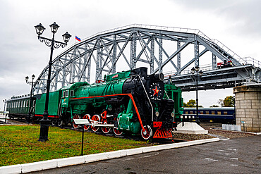 Old steam train, Transsiberian Railway Museum, Khabarovsk, Khabarovsk Krai, Russia, Eurasia