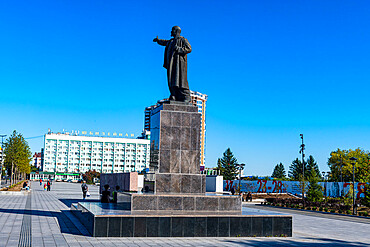 Lenin statue, Lenin Square, Blagoveshchensk, Amur Oblast, Russia, Eurasia