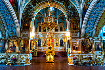 Interior of the Holy Savior Parish, Minusinsk, Krasnoyarsk Krai, Russia, Eurasia