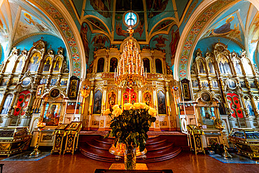 Interior of the Holy Savior Parish, Minusinsk, Krasnoyarsk Krai, Russia, Eurasia