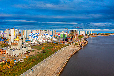 Aerial of Nizhnevartovsk, Khanty-Mansi Autonomous Okrug, Russia, Eurasia