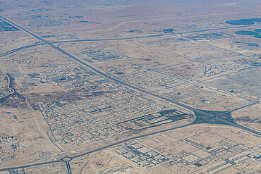 Aerial of setttlements in Qatar, Middle East